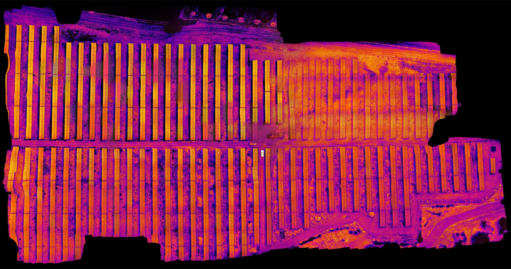 Solar power plant inspection with thermal camera on UAV